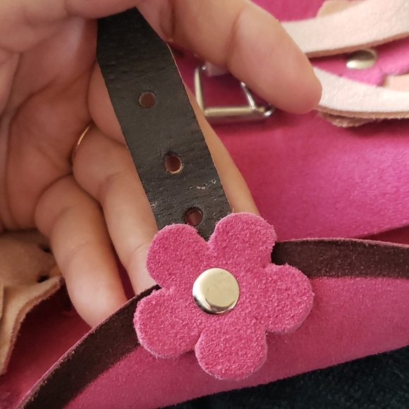 Purse pink leather hand crafted - Picture 11 of 12